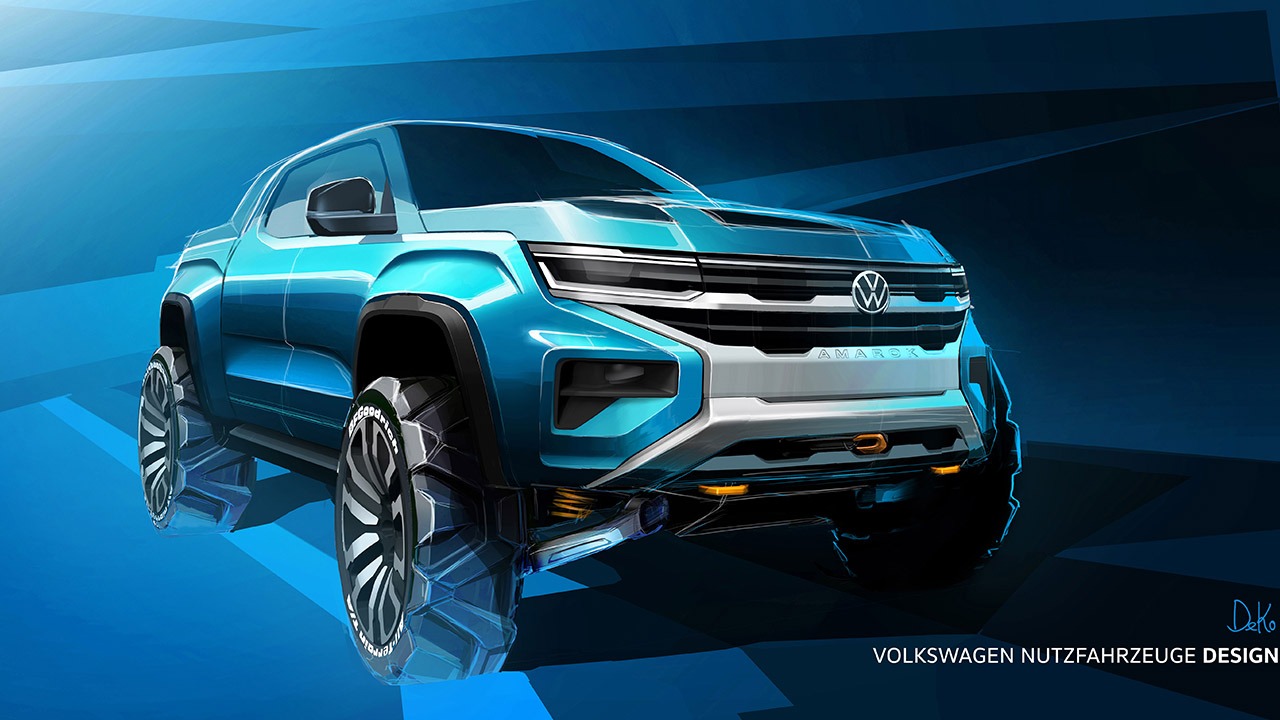 Nowy Amarok, Volkswagen pokazał całą sylwetkę nowego pick-upa premium